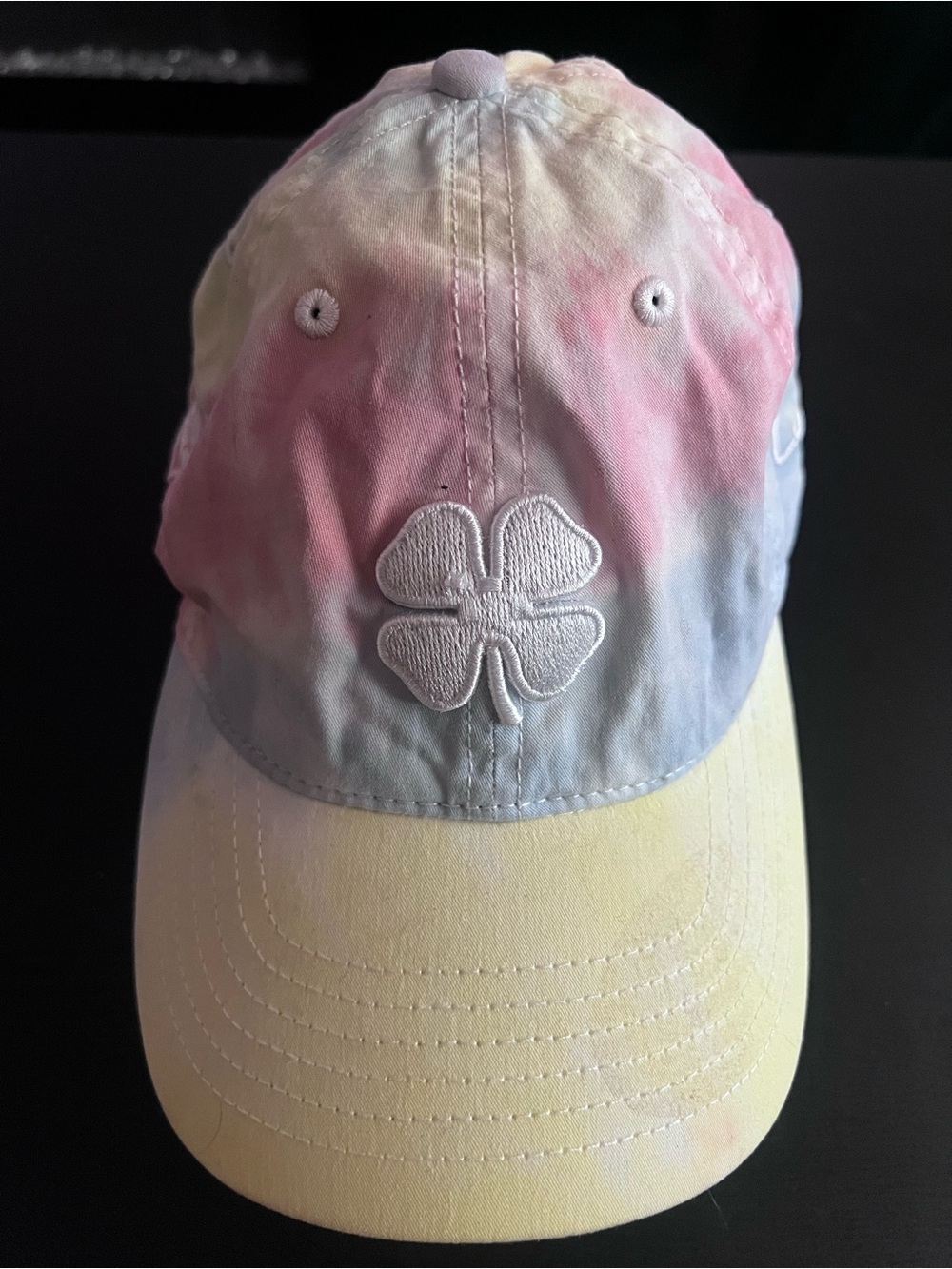 Tie-Dye Clover Baseball Cap - Pastel Pink Blue Yellow